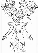 Coloring Dragon Ball Goku Trunks Zamasu Pages Coloringbay sketch template