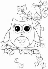 Owl Coloring Pages Cartoon Cute Color Bird Colouring Printable Chouette Owls Colour Sheets Animal Nocturnal Arts Clip Book Sheet Craft sketch template