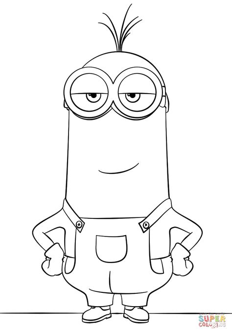 minion kevin coloring page  printable coloring pages