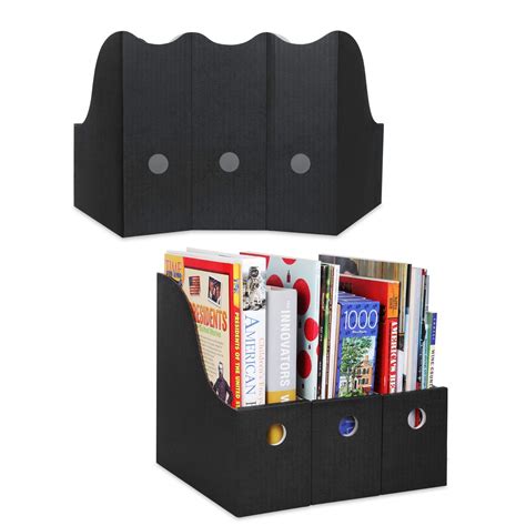 buy dunwell black magazine file holders set   sturdy cardboard magazine holders