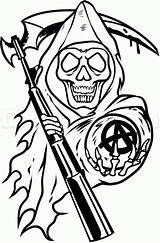 Anarchy Sons Drawing Draw Step Drawings Logo Reaper Dragoart Coloring Pages Clipart Soa Cartoon Motorcycle Tatoo Tattoo Desenho Samcro Tatuagem sketch template
