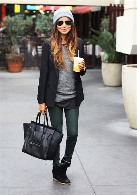 Classy Yet Sassy Girl Today S Look Leather Joggers And High Top Sneakers