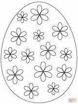 Easter Coloring Egg Flowers Pages Simple Printable Eggs Color Print Book Supercoloring Drawing Puzzle sketch template