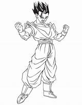 Coloring Dragon Ball Simple Kids Gohan Pages Popular sketch template