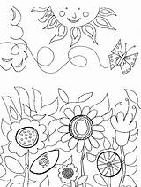 Colorat Flori Planse Soarelui Floarea Paisagem Jardim Flores Fleurs Fiore Sole Bloemen Colorare Borboleta Encantado Blumen Jardines Florido Desene Voturi sketch template