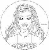 Barbie Coloring Circle Girl Wecoloringpage Pages sketch template