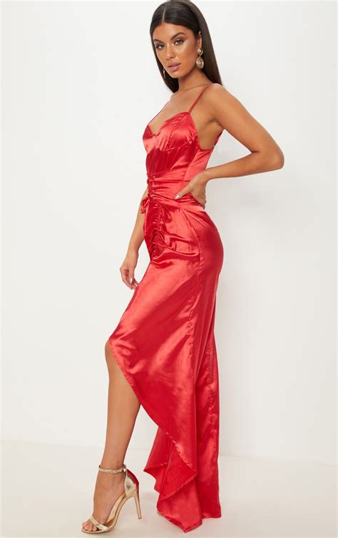 red corset dress dresses prettylittlething uae