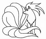 Ninetales Feunard Vulpix Alola Ninetails Tails Pokémon Colorier Disimpan Hugolescargot Sonharebrincar sketch template