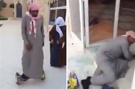 Watch Arab Dad S First Go On A Hoverboard Ends In
