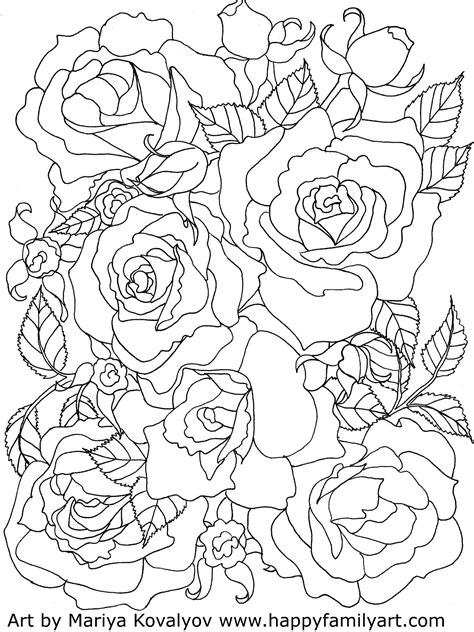 roses flowers coloring pages rose coloring pages printable flower