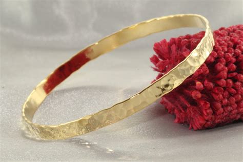 gold bracelet hammered gold banglek solid gold