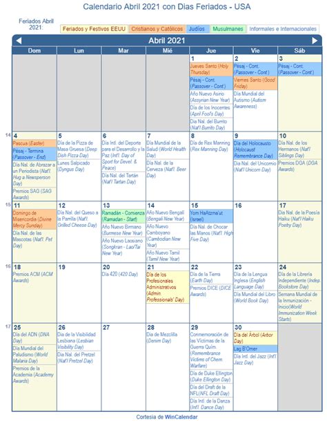 Calendario Abril 2021 Mexico Calendar Page
