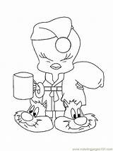 Tweety Coloring Pages Bird Printable Kids Cartoon Christmas Tunes Print Color Looney Sheets Baby Cartoons Character Book Titi Wakes Para sketch template