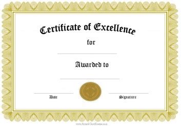 formal award certificate templates customize
