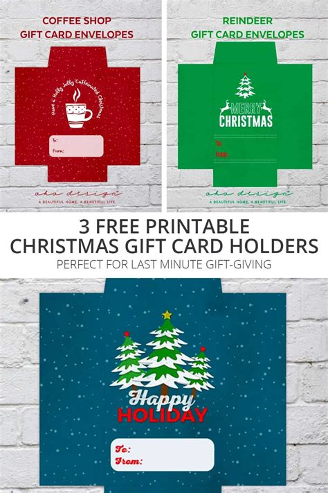 printable christmas gift card holder templates