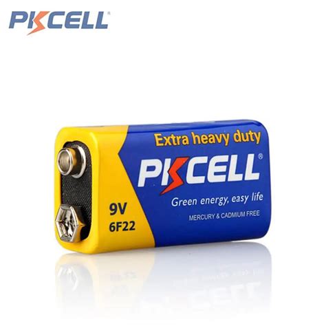 Square Battery Parts Pkcell 9v Batteries 6f22 Single Sex Dry Battery