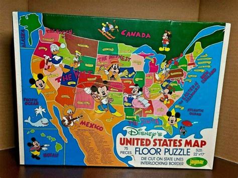 disneys united states map  pc floor puzzle jaymar   box ebay