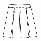 Skirt Pleated Flat Sketch Template Pleats Three sketch template