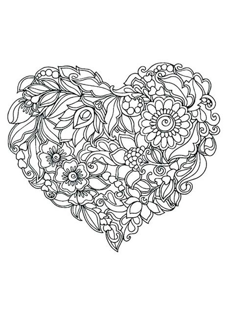 free hearts coloring pages for adults printable to download hearts