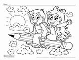 Coloring School Back Pages Kids Printables Pencil Navigation Post sketch template