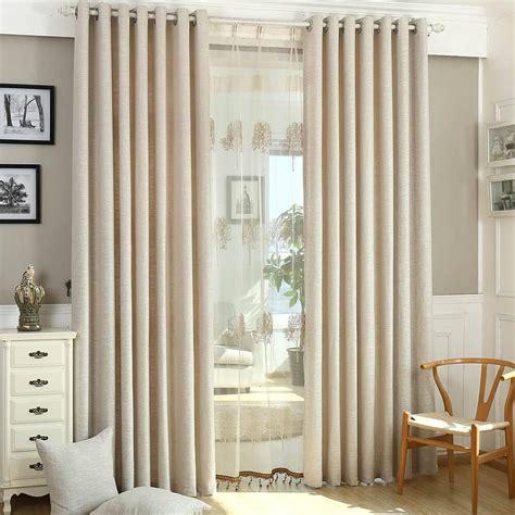 solid beige curtains grommet top drapes  bedroom set   panels anady top