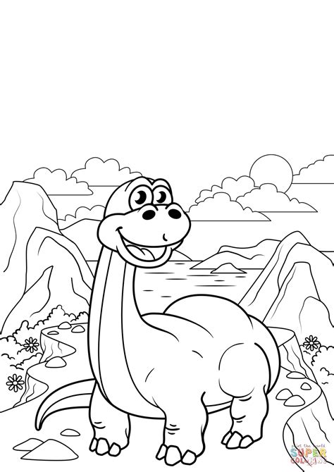cute diplodocus coloring page  printable coloring pages
