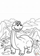 Diplodocus Coloring Cute Pages sketch template