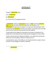 affidavit sample letter