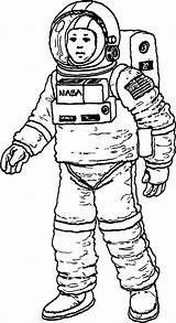 Coloring Astronaut Nasa Wecoloringpage sketch template