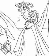 Coloring Ice Elsa Queen Pages Attack sketch template