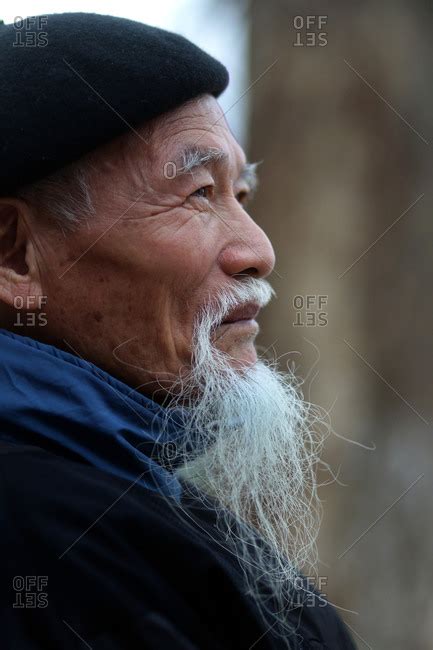 hanoi vietnam march   profile  elderly vietnamese man stock photo offset