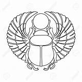 Scarab Beetle Egyptian Outline Drawing Ancient Background Icon Getdrawings sketch template