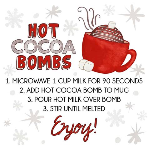 printable printable hot chocolate bomb labels