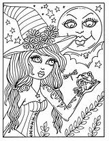 Pocus Hocus Witch Adults Witches Whimsical Coloriage Vendu sketch template