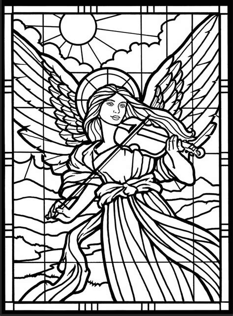 printable stained glass coloring pages  adults coloring home