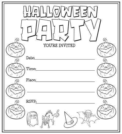 printable blank halloween invitations