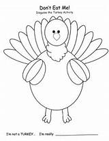 Disguise Turkey Template Coloring Eat Cutout Don Thanksgiving Subject sketch template