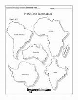 Continent Continents Pangea Puzzle Landmasses Prehistoric Montessori Impressive sketch template