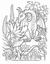Coloring Dragon Pages Flower Dragons Printable Color Sheets Deviantart Cool Fairy Detailed Colouring Book Really Butterfly Fantasy Fantastical Visit Drawn sketch template