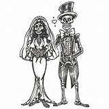 Skeleton Clipart Groom Bride Couple Wedding Gothic Sketch Cliparts Clip Clipground Paintingvalley Library Collection sketch template