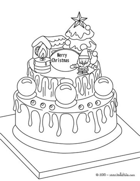 traditional xmas cake coloring pages hellokidscom