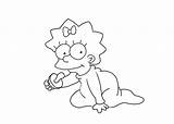 Coloring Maggie Pages Simpson sketch template