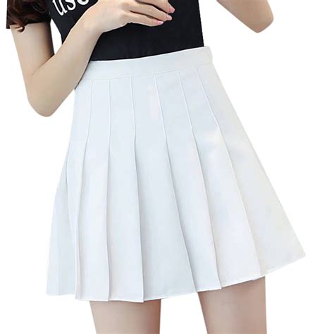 pink pleated satin skirt summer high waist pleated mini skirt womens fashion slim waist casual