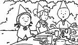 Coloring Picnic Pages Caillou Family Wecoloringpage Printable Getcolorings sketch template