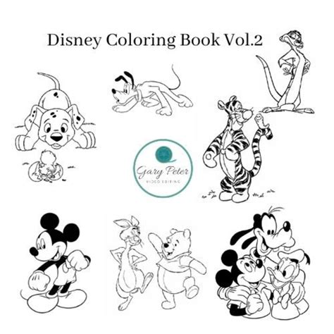 disney coloring book vol  children digital  etsy