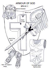 armour  god sunday school lesson crafts  coloring pages