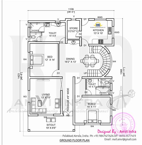 elevation   floor plan home kerala plans