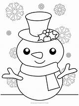 Coloring Snowman Pages Christmas Snowflake sketch template