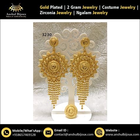 long golden plated african bridal earring design jewellery buy long