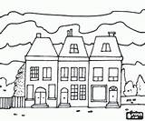 House Outline Printable Coloring Clip Clipart Pages Houses Villages Towns Cities Colorear Colouring Games Cityscape Casas Choose Board sketch template